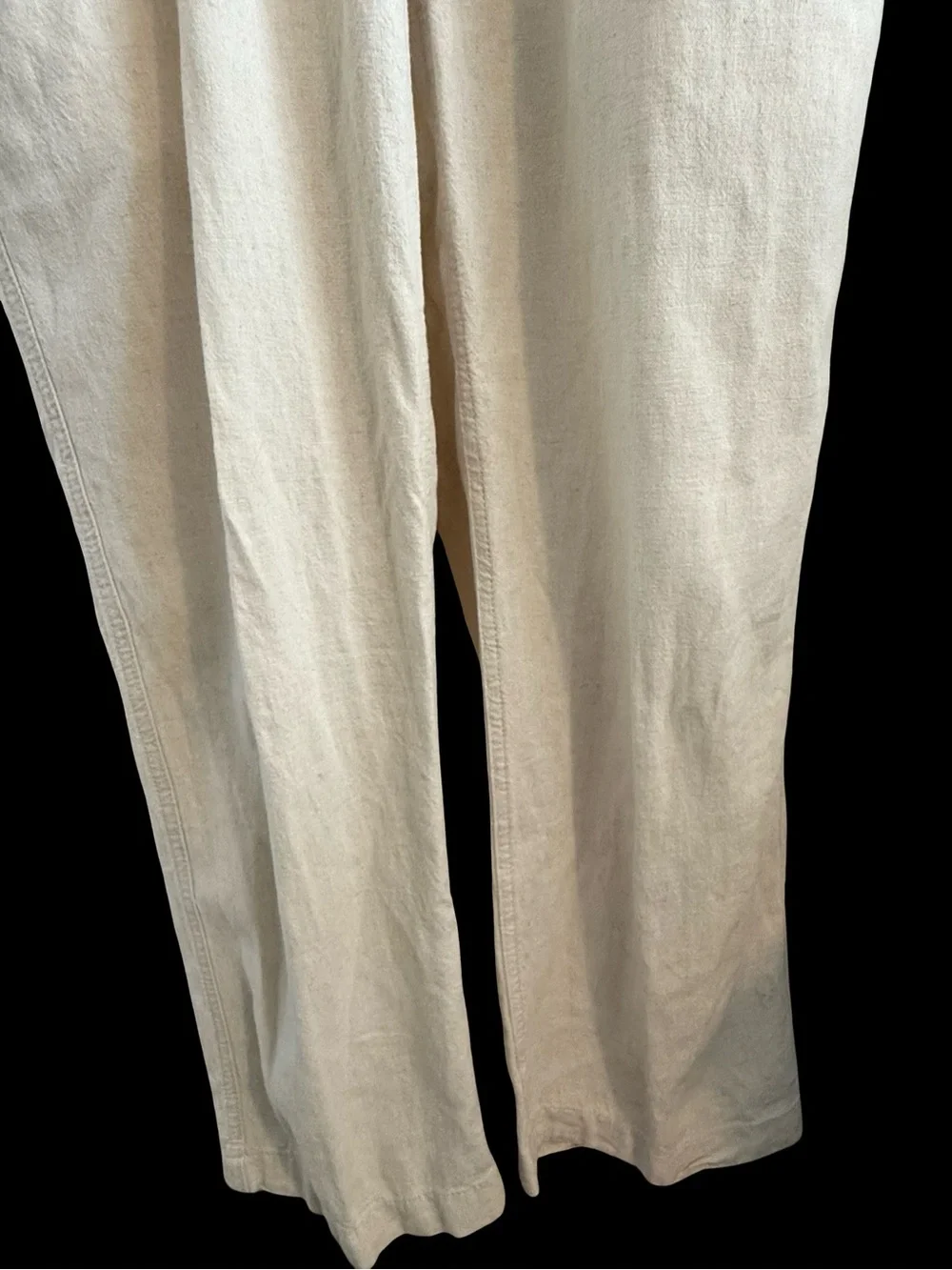 Roundtree & Yorke Linen Blend Mens Cargo Pants Costal Beachy Neutral